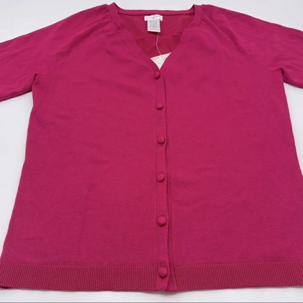Jaclyn Smith Knit Button Down Top Sz S NWT